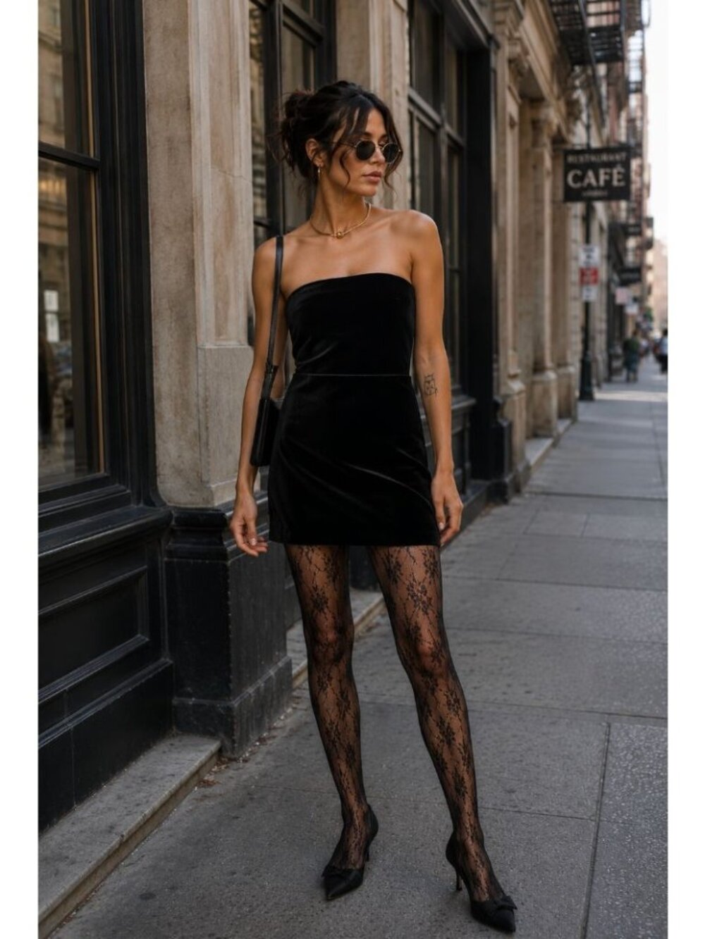 NWT Sezane Black Velvet Cassandra Strapless Dress FR 34 US 2 90s Minimalist